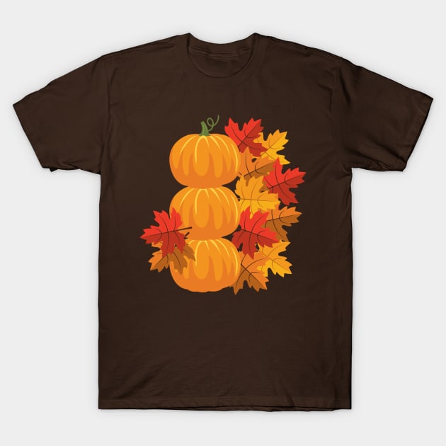 Autumn Pumpkins T-Shirt by SWON Design